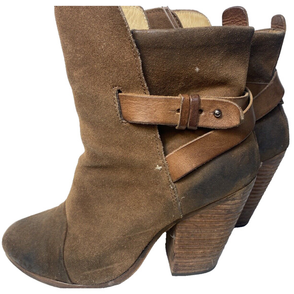 Rag & Bone Harrow Bootie Nubuck Suede Brown Womens Sz 8.5. - Picture 4 of 9